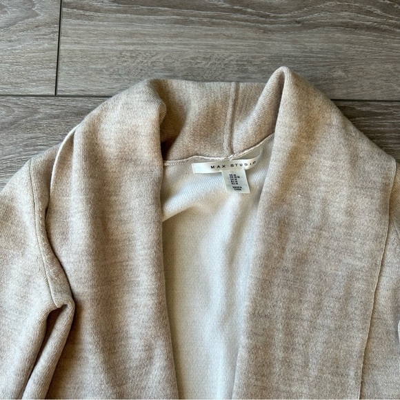 Max Studio Wool Blend Two Toned Open  Front Cardigan - Picture 5 of 15